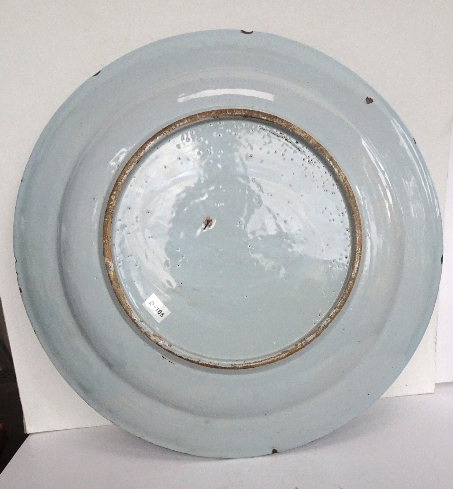 Large Blue Dutch Landscape Plate, 13.5 inches, mid 1700s