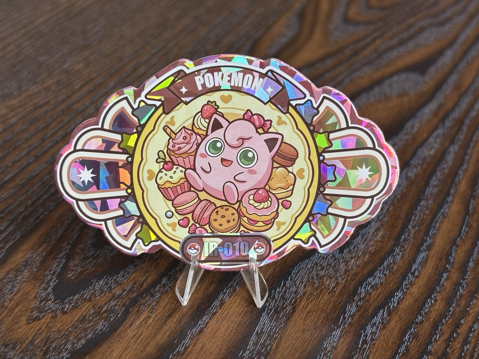 Pokemon Mengka 2.0 Jigglypuff IR-010 Die Cut Badge Cracked Ice Collectible Rare