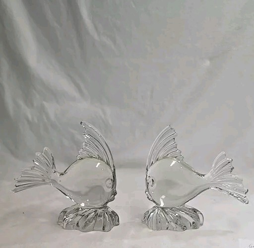 Mid Century Modern Viking Glass ANGEL FISH Clear Figurine 1950’s 2024