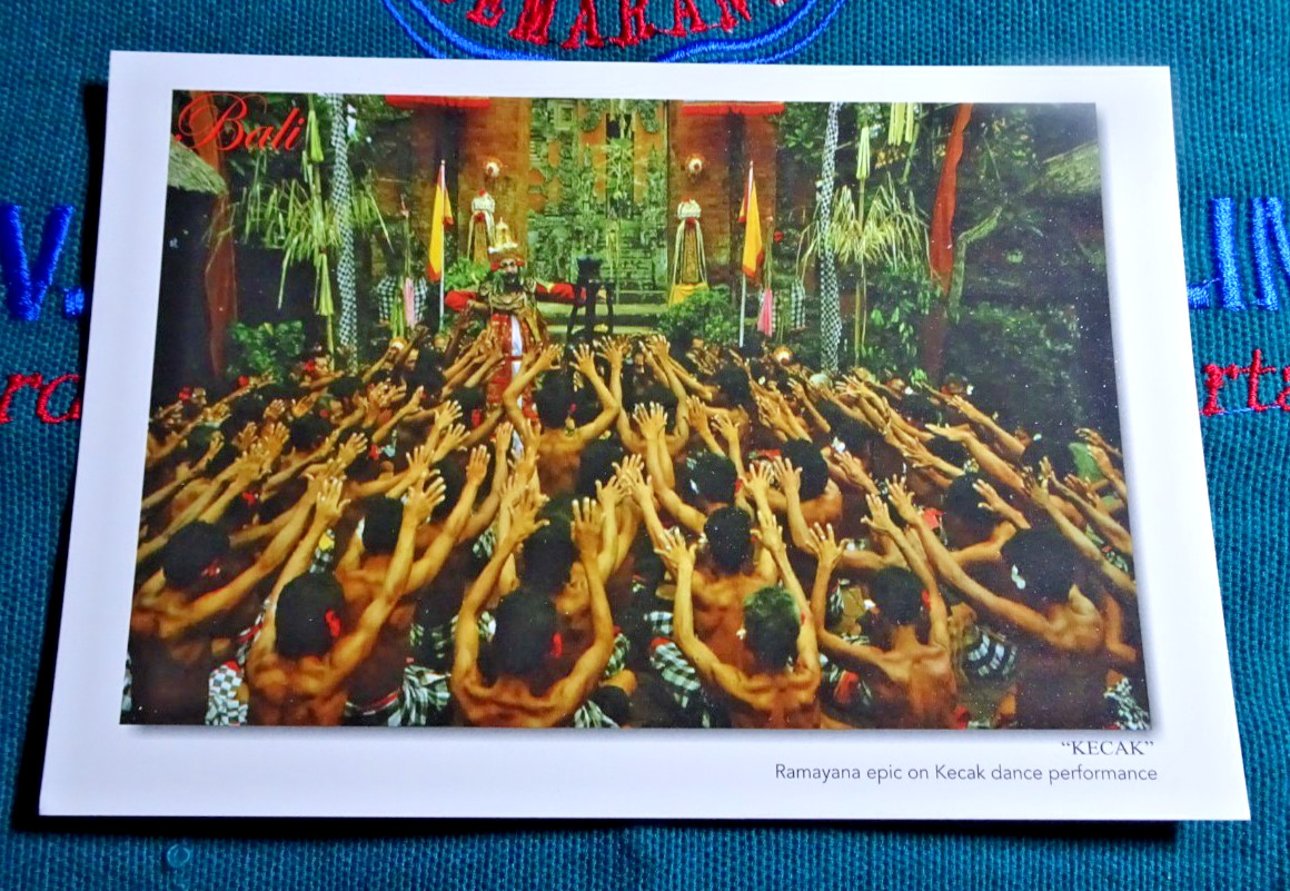 INDONESIA POSTCARD “BALI” (KECAK) DANCE PERFORMANCE BALI PURCHASED ON SITE