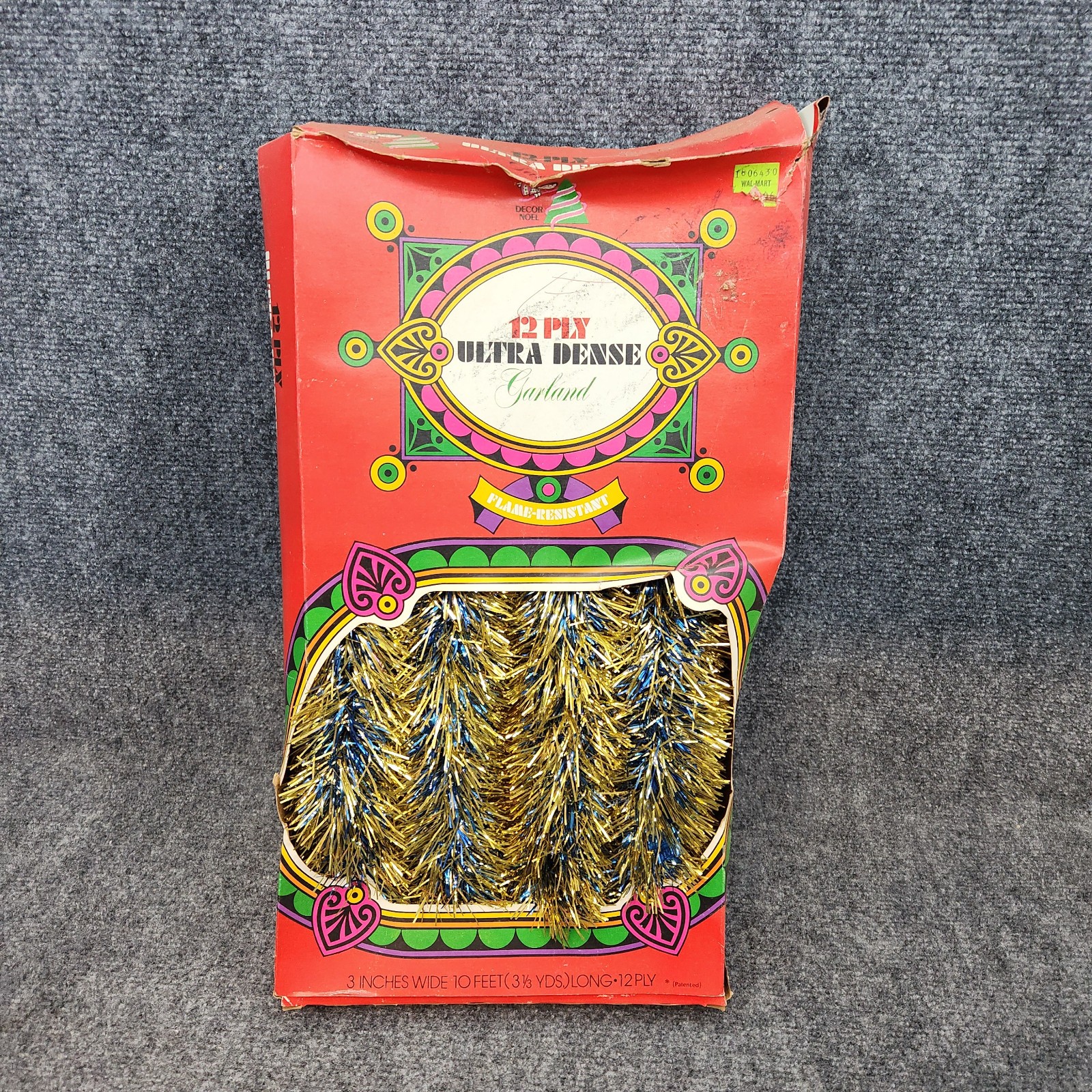 Vtg NOS 12-Ply Ultra Dense Garland Decor Noel Christmas 3″ x 10′ 1970s