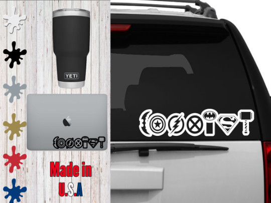 Superhero Coexist Decal 6.5 inches