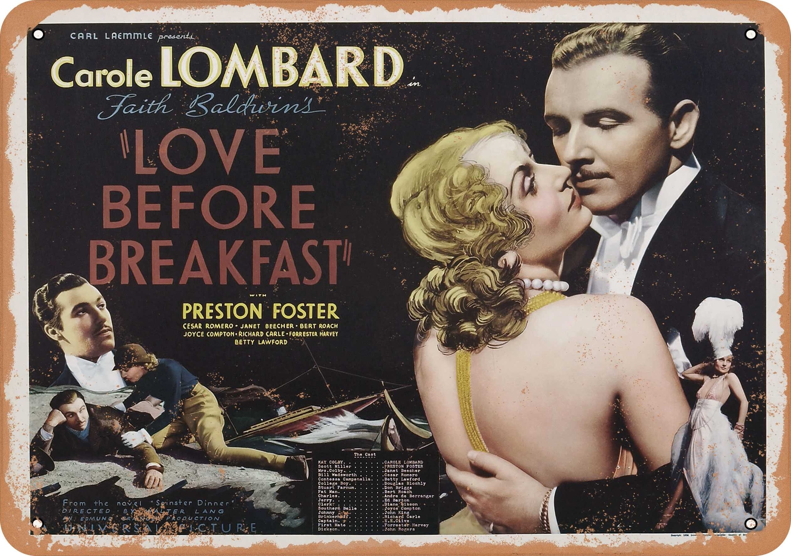 METAL SIGN – Love Before Breakfast (1936) 1 – Vintage Look