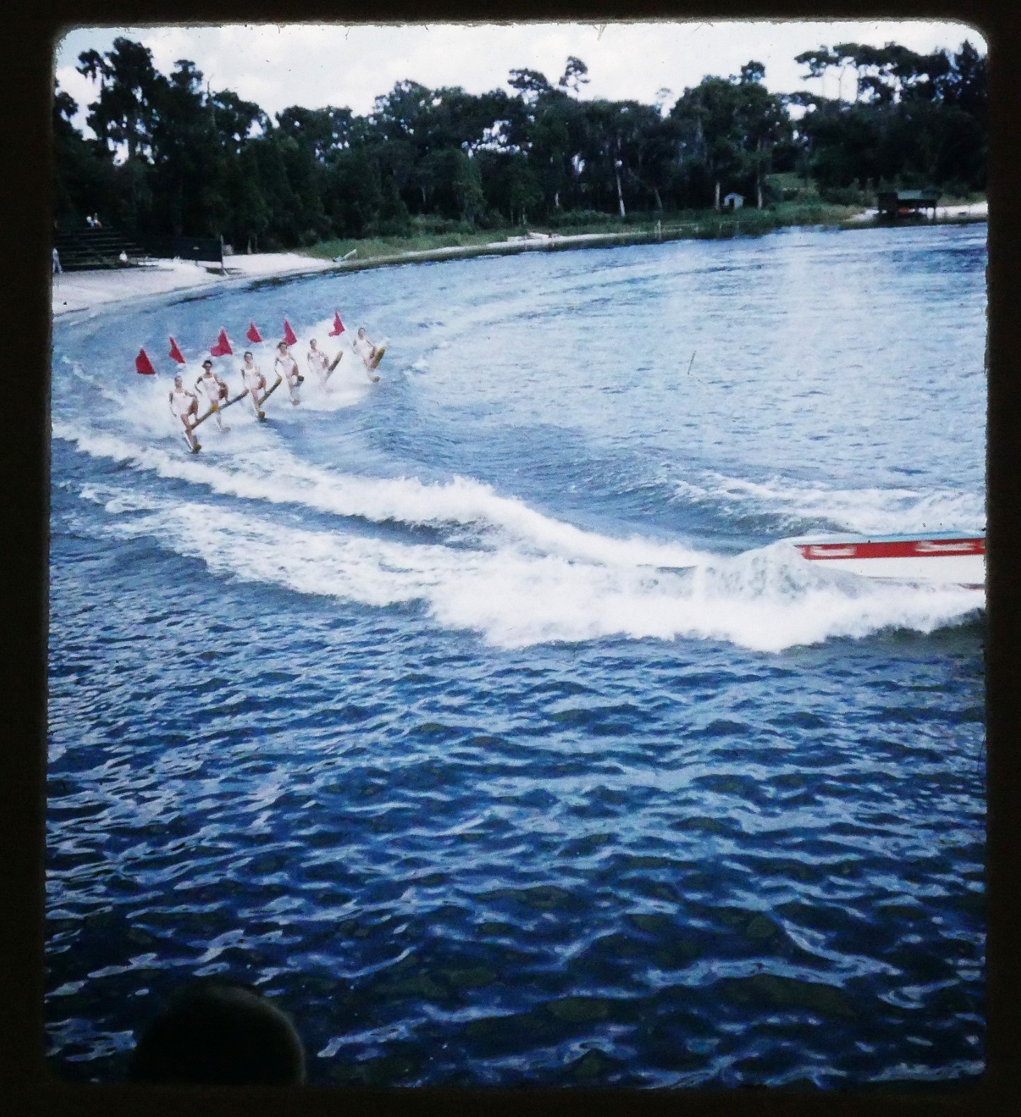 Cypress Gardens Ski Performers 8/2/1956 – Stereo Realist slide Kodachrome #2663