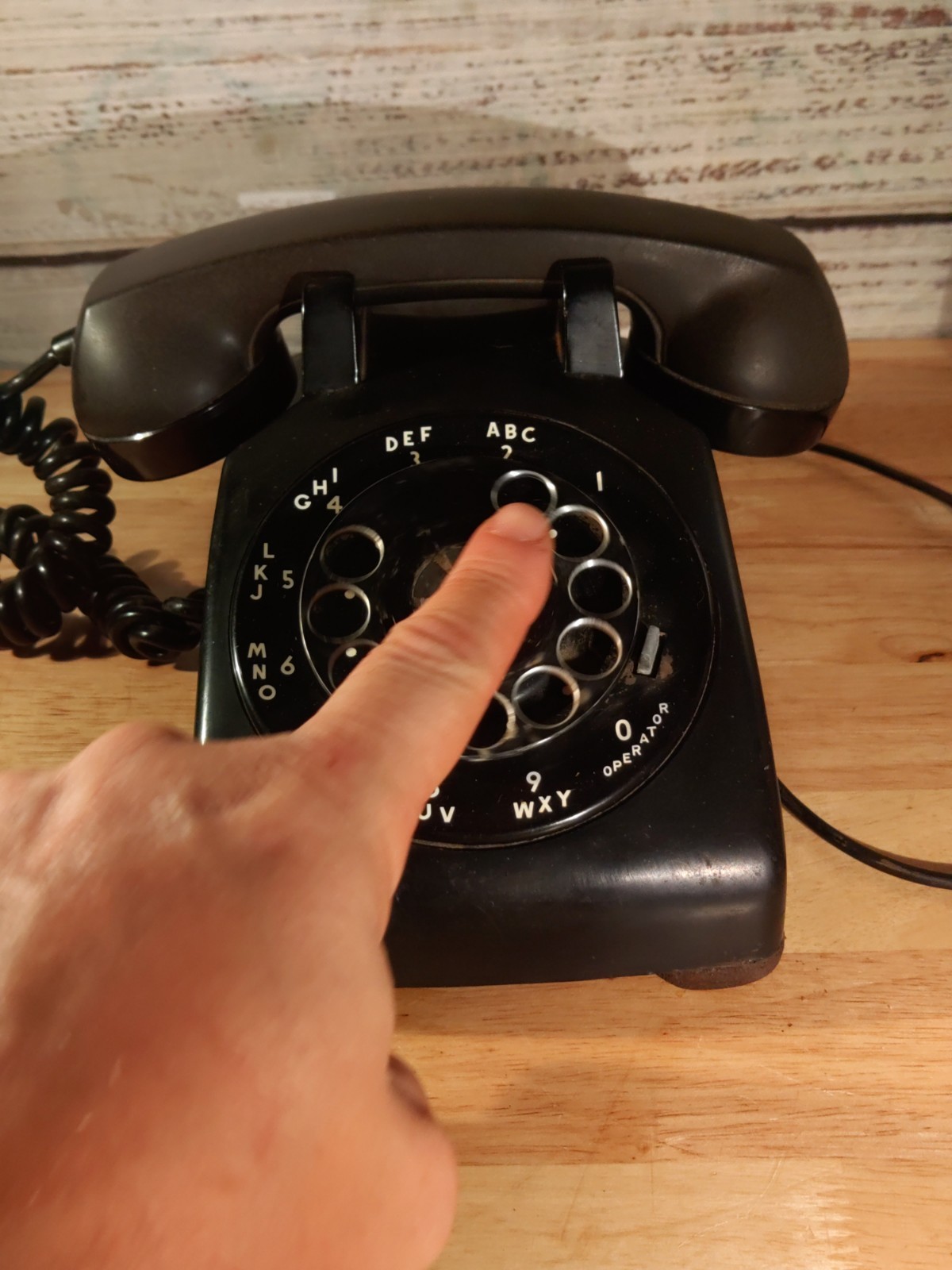 Vintage Western Electric Bell System Model CD500 Black Rotary Dial Phone 3/11/63