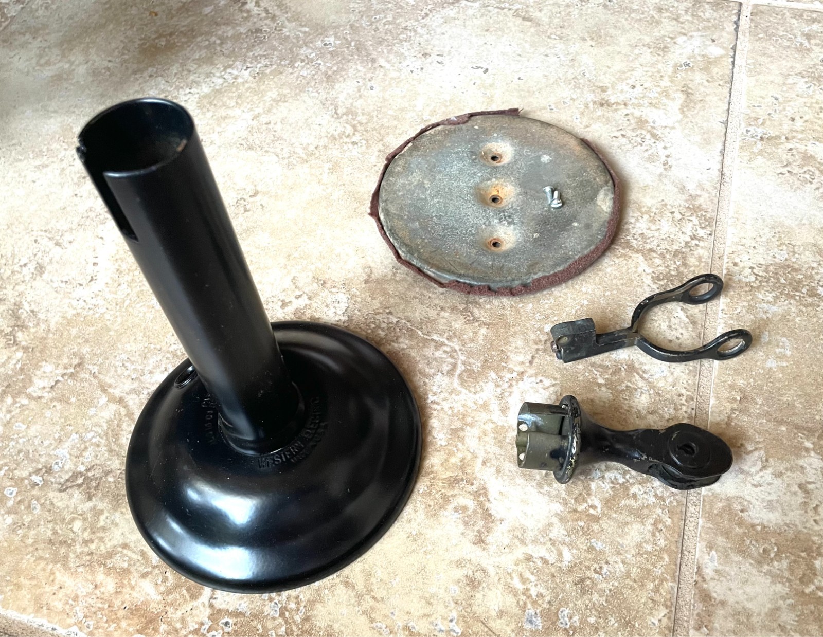 WESTERN ELECTRIC POWDER COATED CANDLESTICK TELEPHONE PARTS