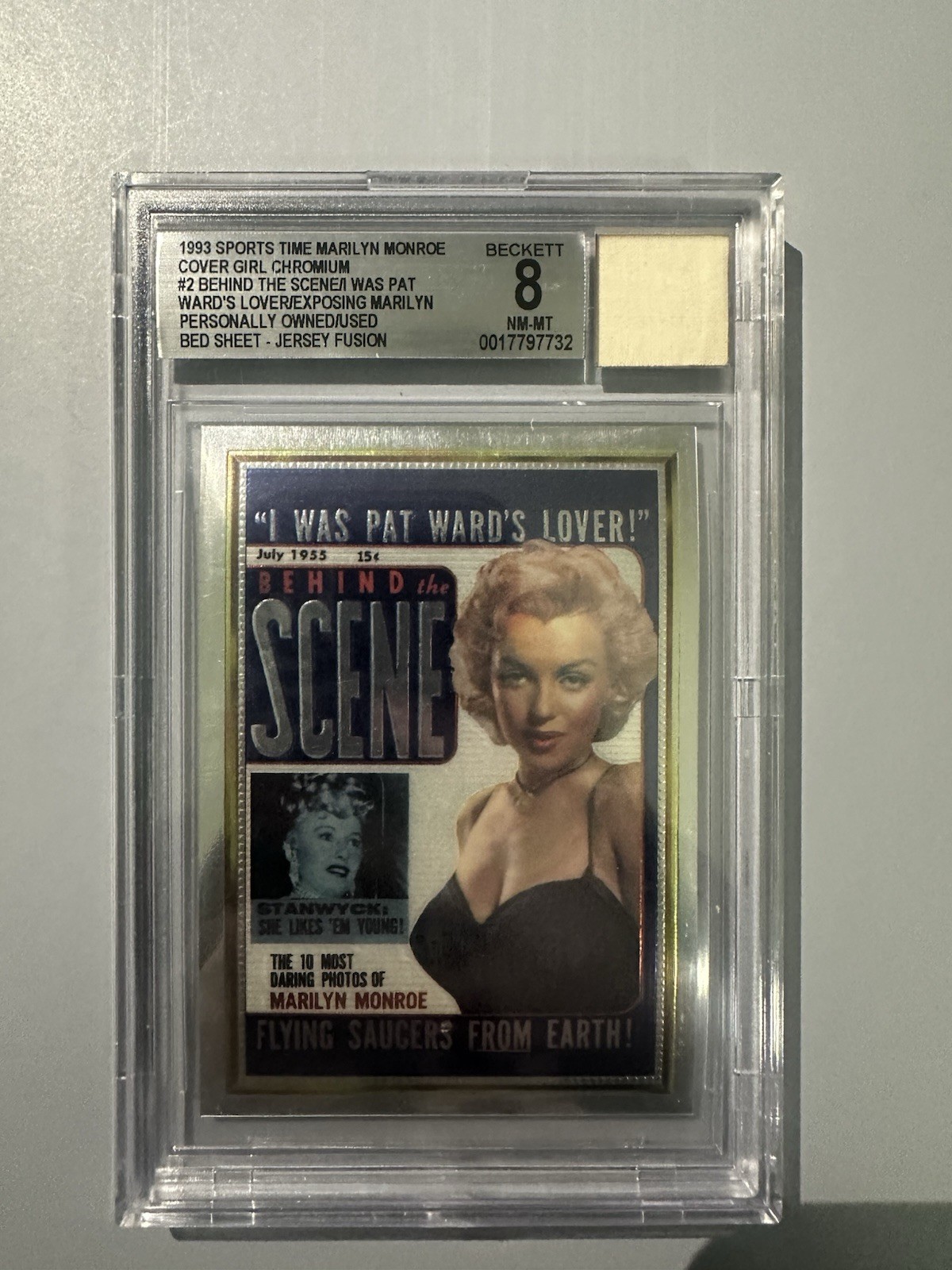 1993 Sports Time Marilyn Monroe Cover Girl Chromium Bed Sheer Beckett Graded 8.5