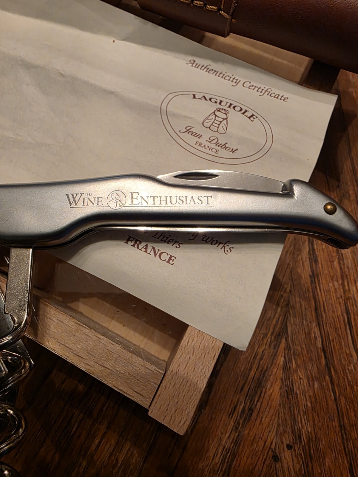 Vintage Style Laguiole Corkscrew with Leather Pouch And Presentation Box.