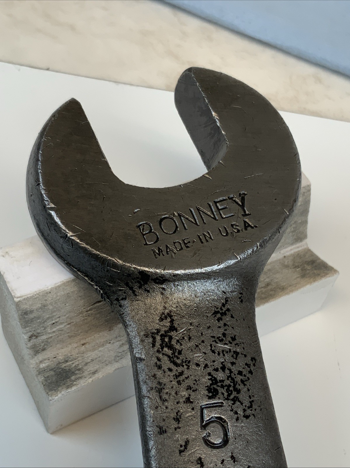 Bonney No. 5, 7/8in. Single Head Engineer Wrench, Length 8-1/8in., USA