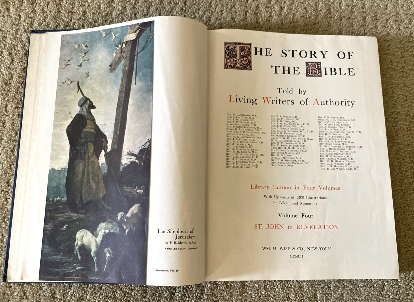 VTG Story of the Bible Told By Living Writers Of Authority 4 Volumes 1952 Wise