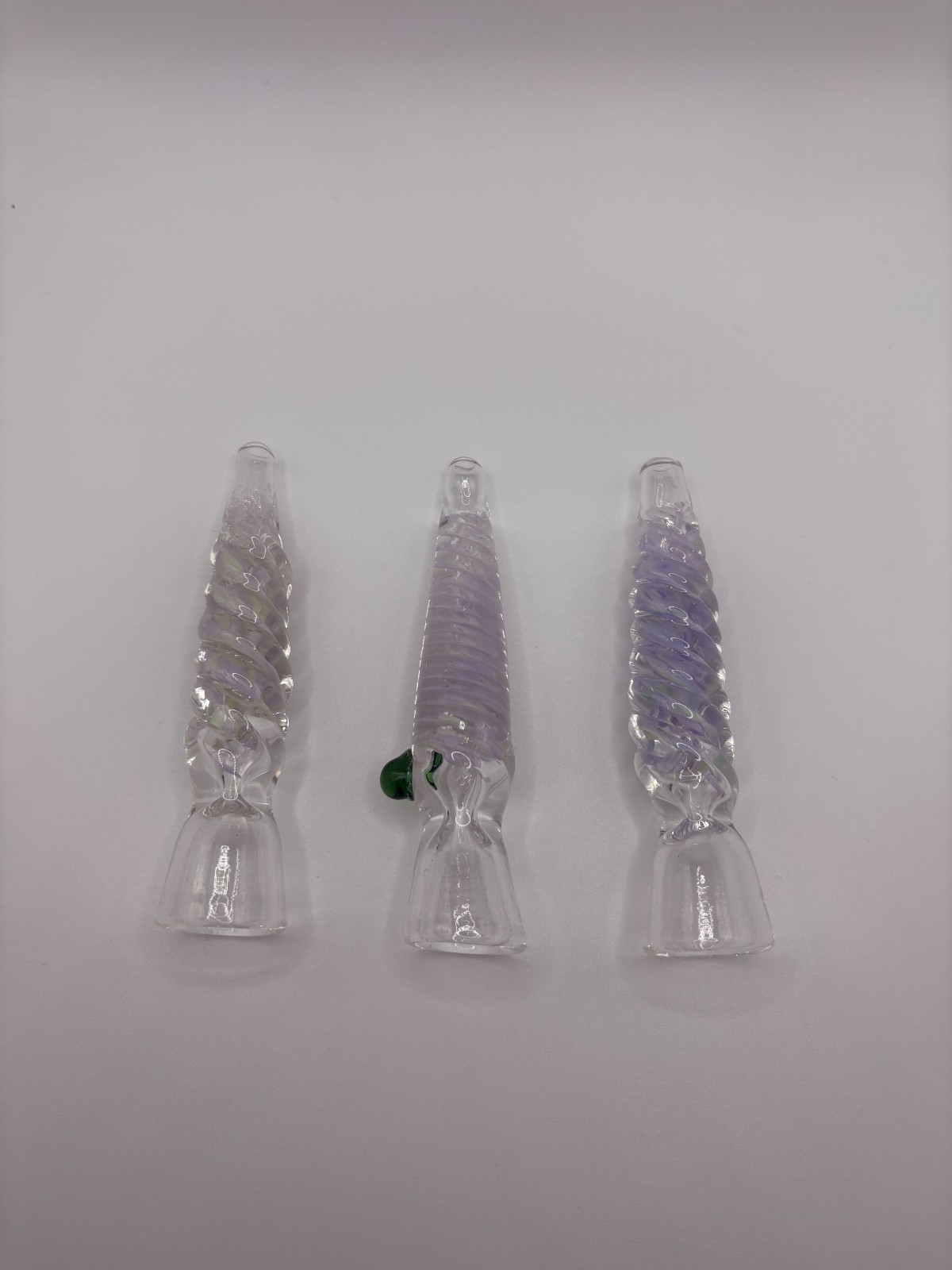 3.5″ Inch Clear Twisted Premium Assorted Glass Chillum