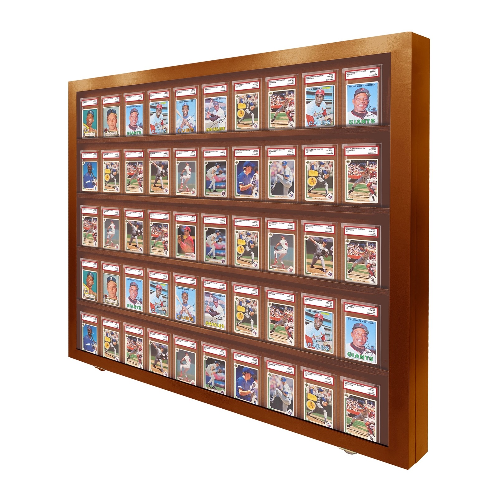 PENNZONI Sports Card Display Case, Holds 50 PSA Graded Sports & Playing Cards
