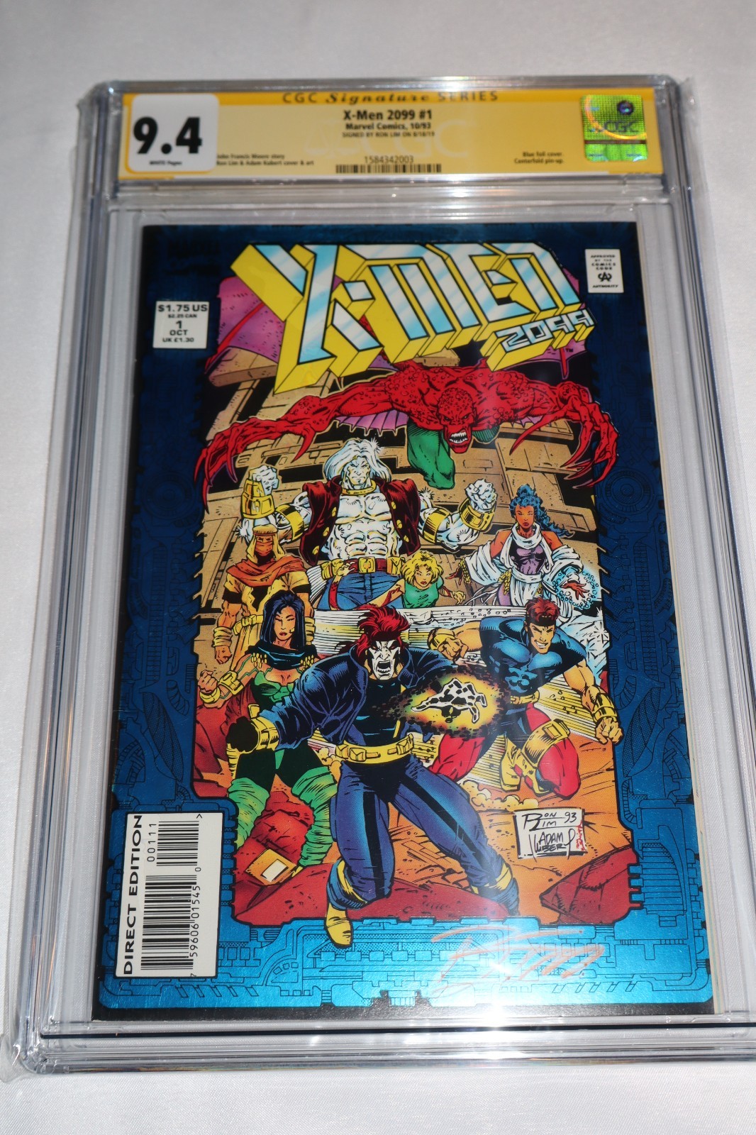 Signature Series CGC 9.4 X-Men 2099 1 1993 Signed Ron Lim Blue Foil Cover NM