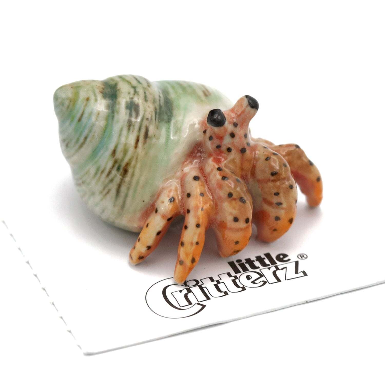 Little Critterz Multicolor Crab “Hermit” Reptile – Miniature Porcelain Figurine