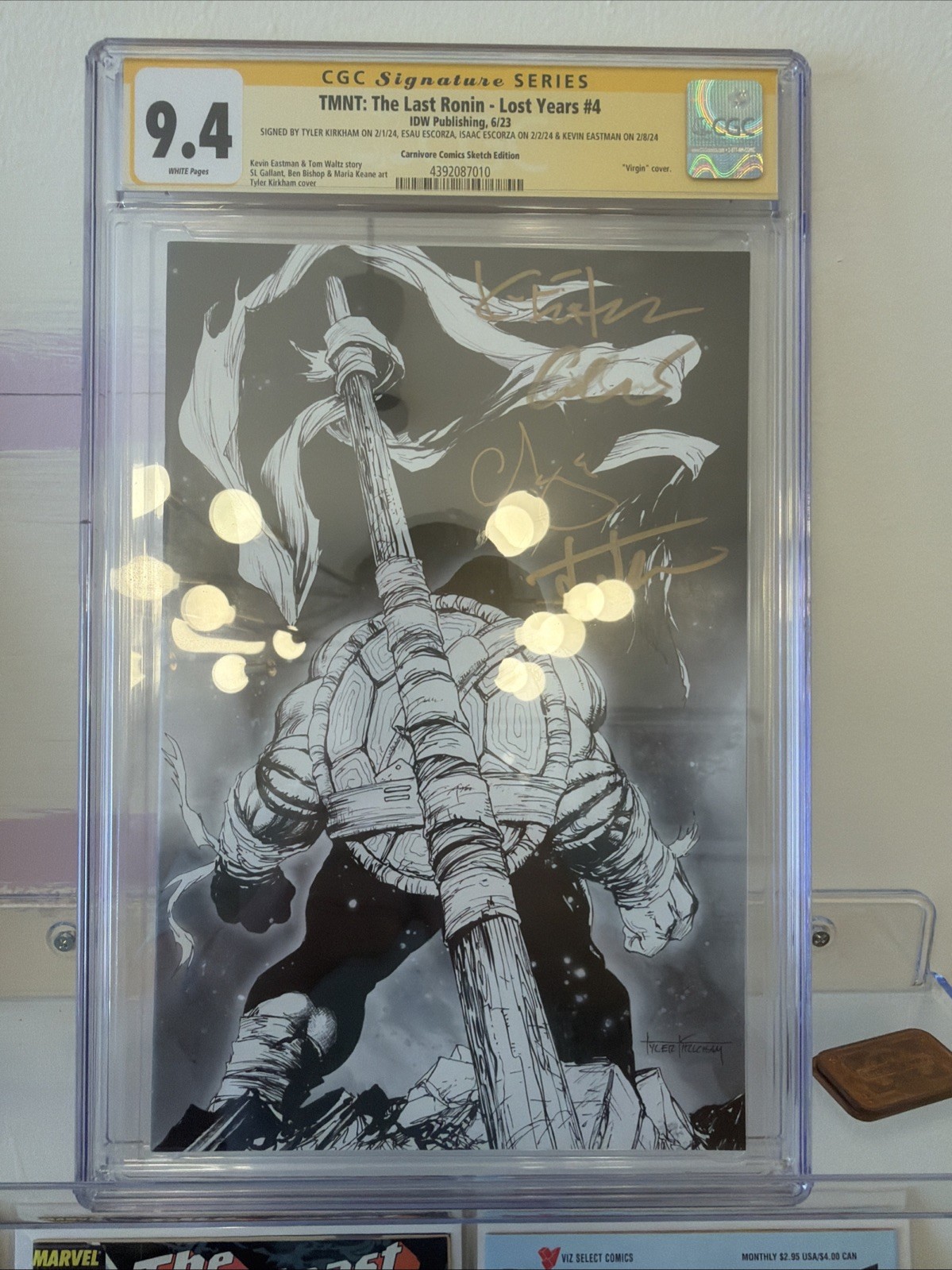 TMNT The Last Ronin Lost Years #4 Virgin B&W Virgin QUAD SIGNED 9.4