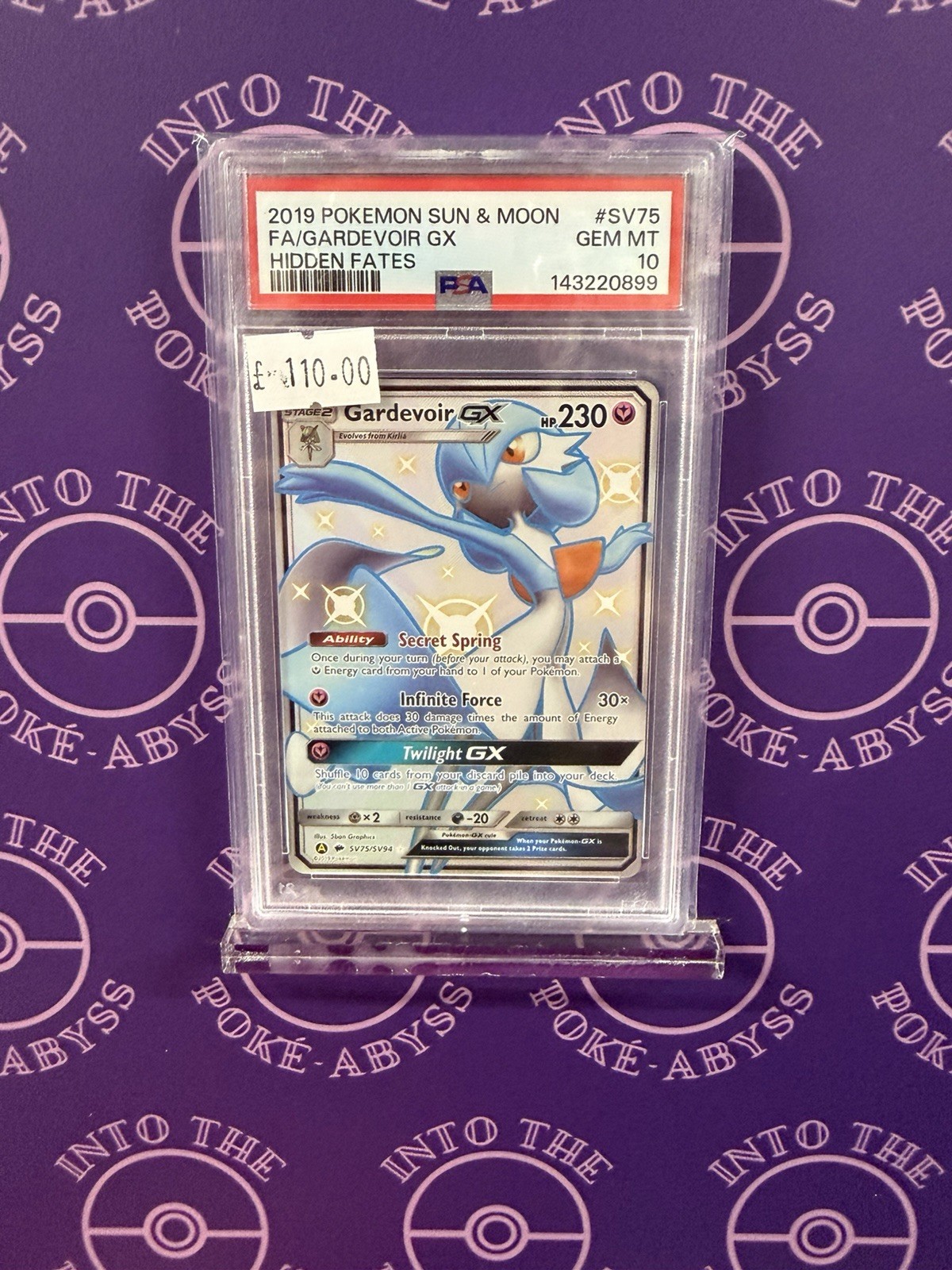 PSA 10 Gardevoir GX SV75/SV94 Hidden Fates Sun & Moon 2019 Pokemon Card