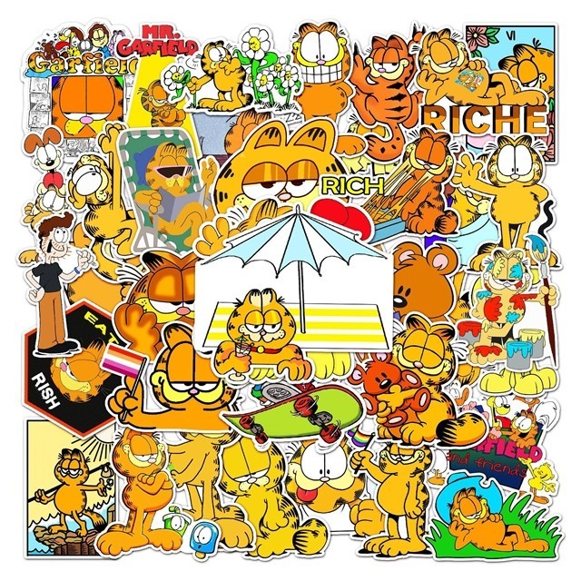 Garfield Stickers Water Resistant Great for Laptops Skateboard Journals 10 packs