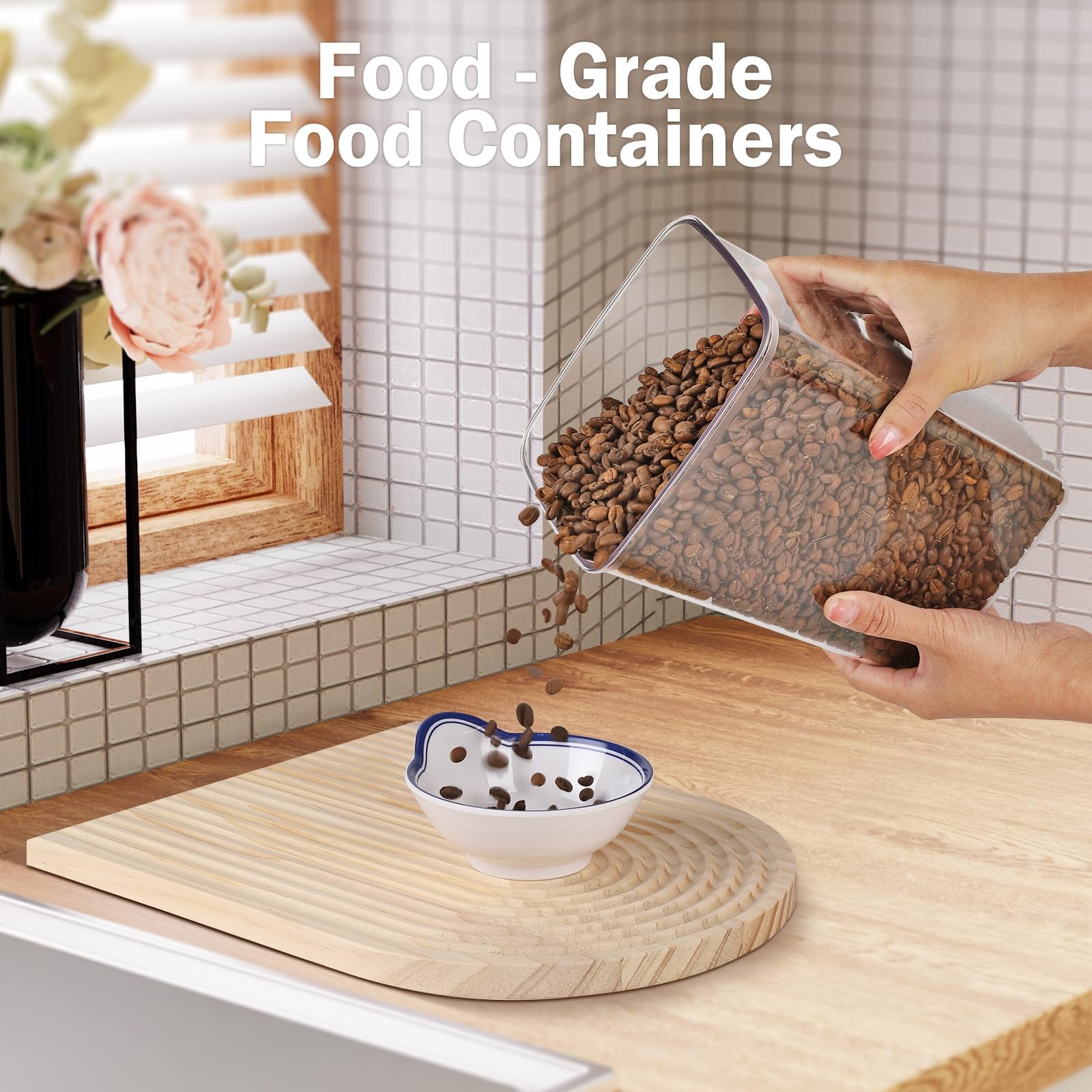 Pop Airtight Food Storage Containers Set with Lids, 6 4.9 inches, gray, 6 pcs