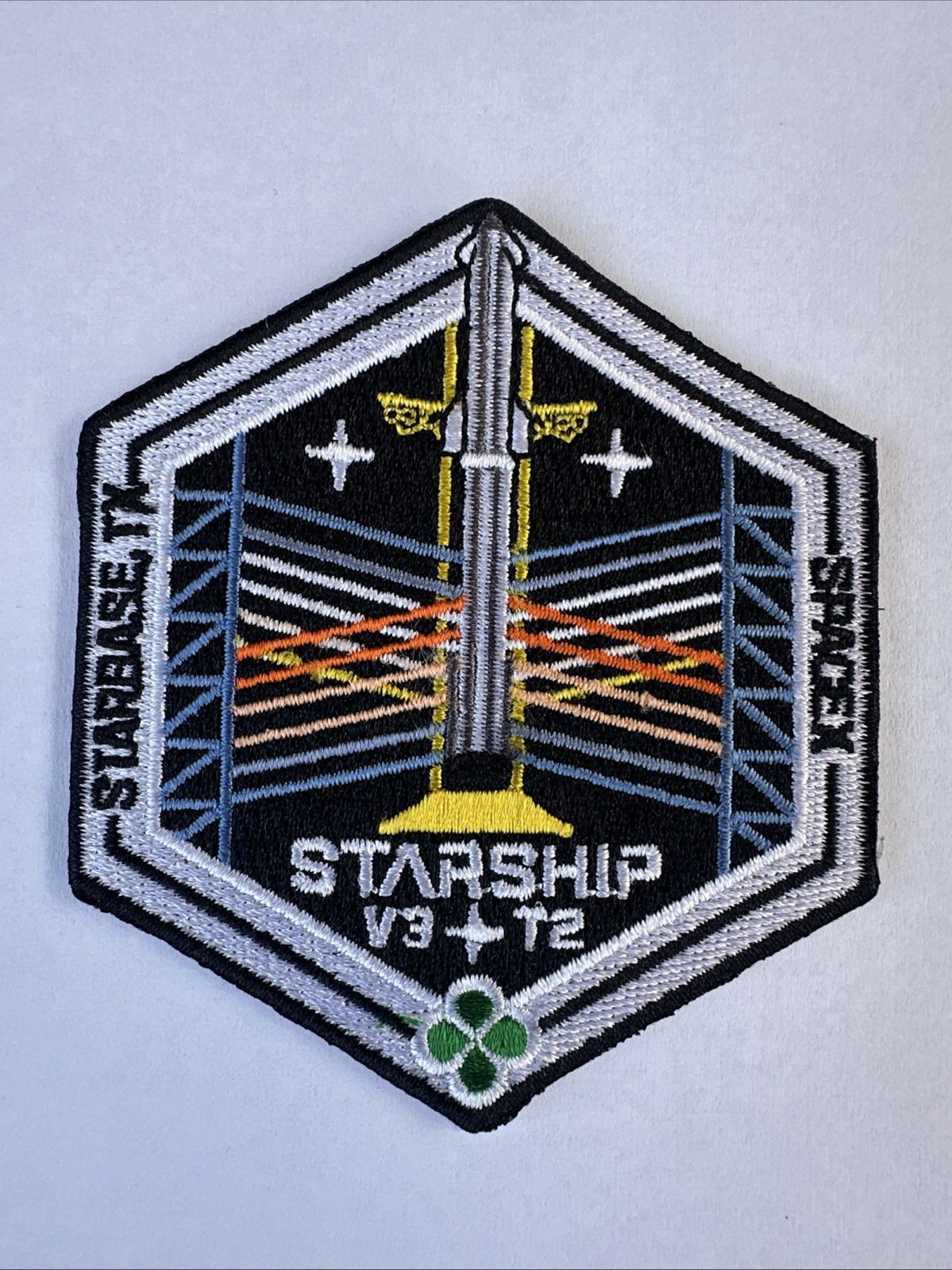Original Space Starship Flight V3 T2 Mission 2026Program Patch 3.5”