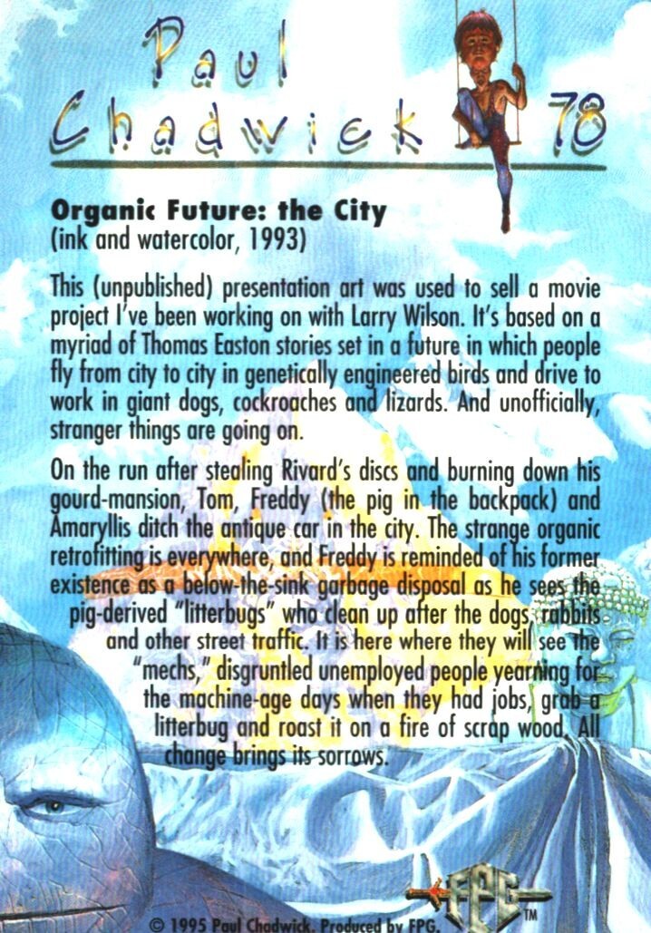#78 Organic Future: The City, Paul Chadwick Fantasy Art Trading Card