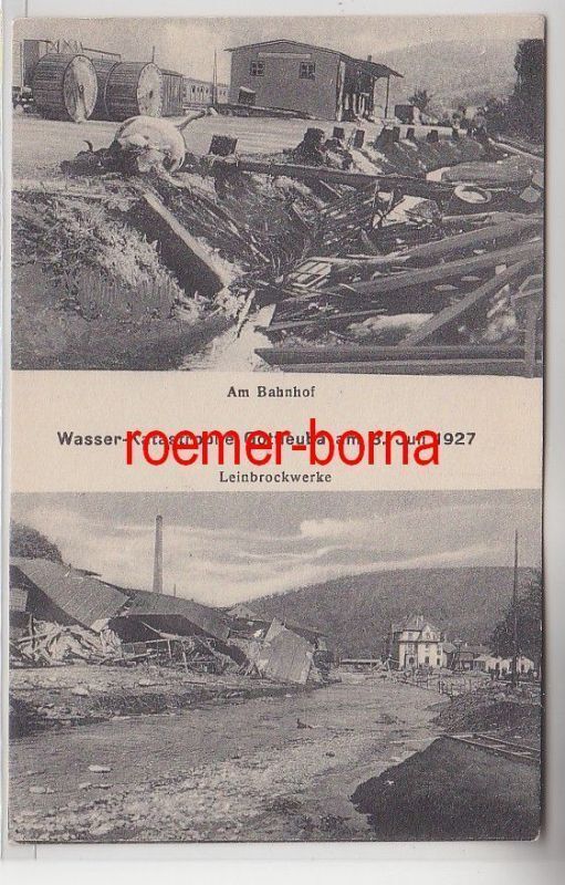 72217 Multi-Picture Postcard Water Disaster Gottleuba Leinbrockwerke on July 8, 1927
