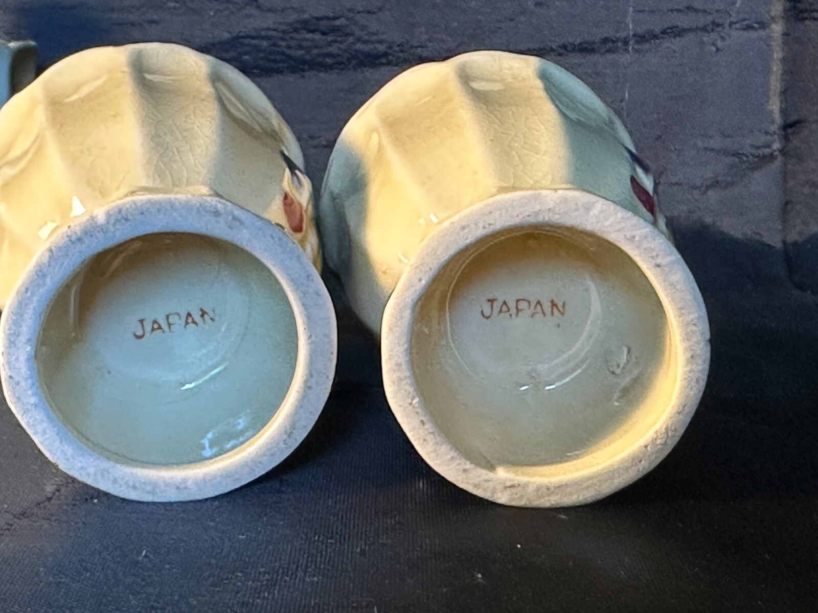 Royal Sealy JAPAN Fruit Motif Salt & Pepper, egg cups & jars w/lids (2 each)