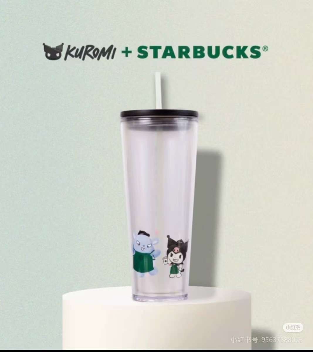 Starbucks × Kuromi 24oz Collaboration Straw Tumbler – Transparent Large-Capacity