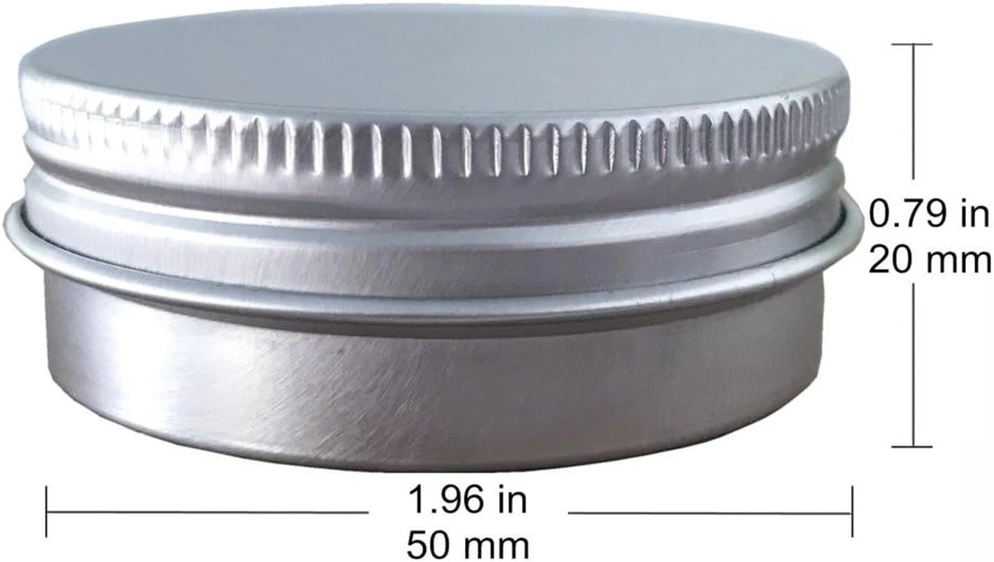 24 Pack (1 Oz/30Ml) Screw Top round Aluminum Tin Cans, Metal Tin Storage Jar Con