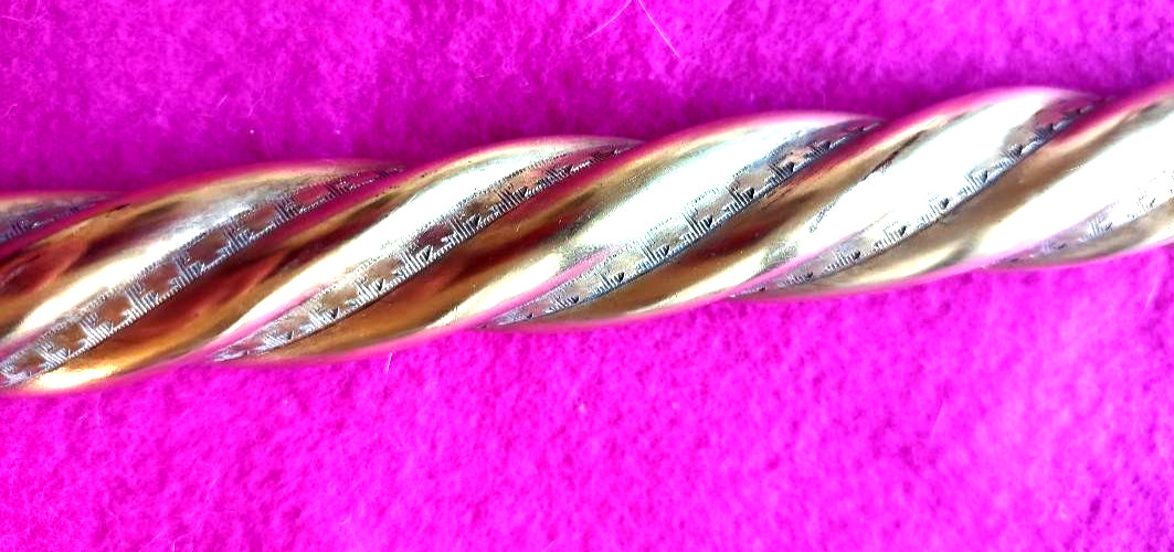 Antique Floor Lamp Rod Sleeves , Twisted, Solid Brass 32 inches long, Square end