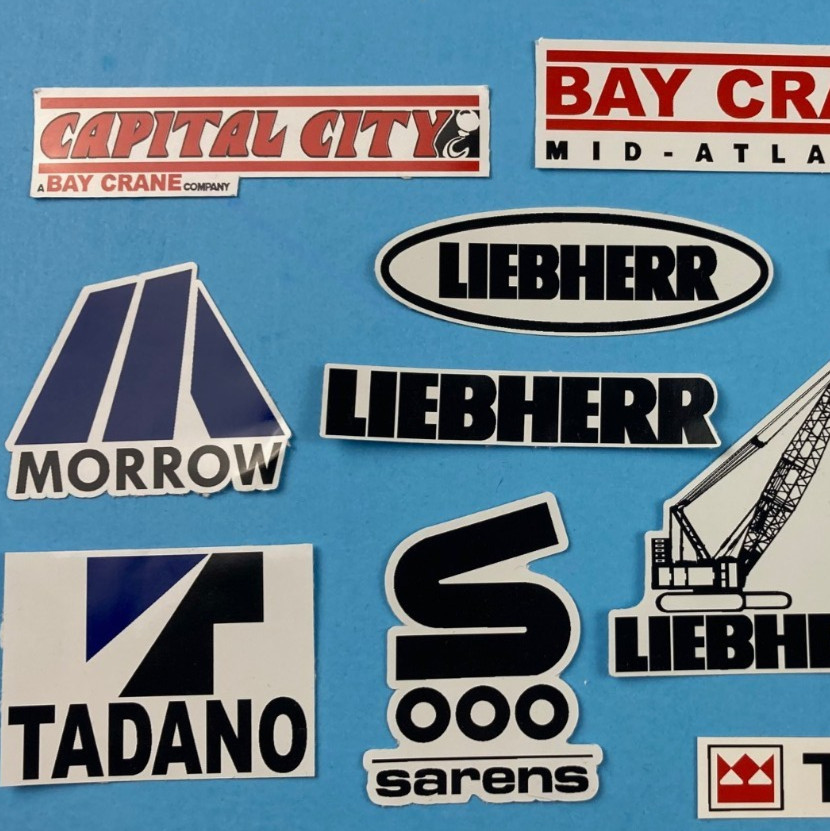 Hard Hat Decal Stickers Bay Crane LIEBHERR TEREX SARENS TADANO MORROW AmQuip