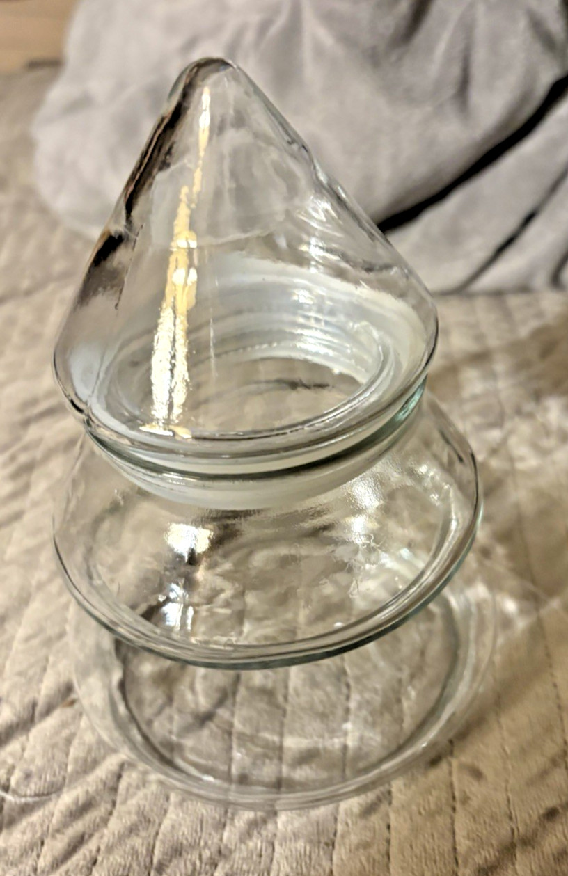 Anchor Hocking Glass Christmas Pine Tree Apothecary Candy Jar Lid 6 1/4″ Seal