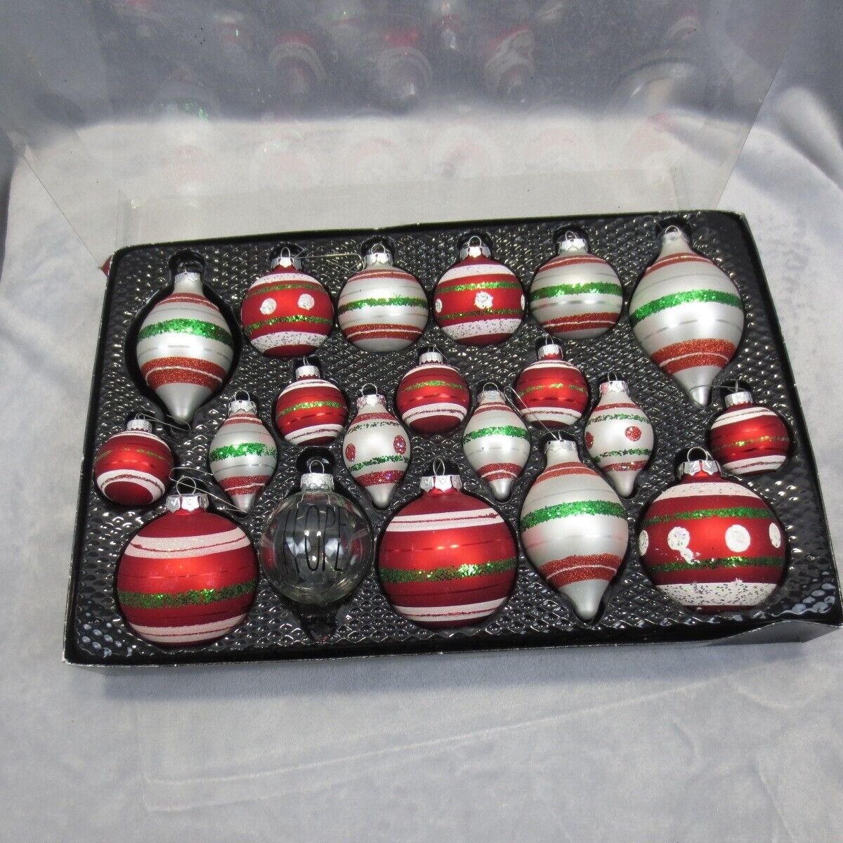 VTG 20 Glass Christmas Ornaments Small Med Large Round and Oval READ
