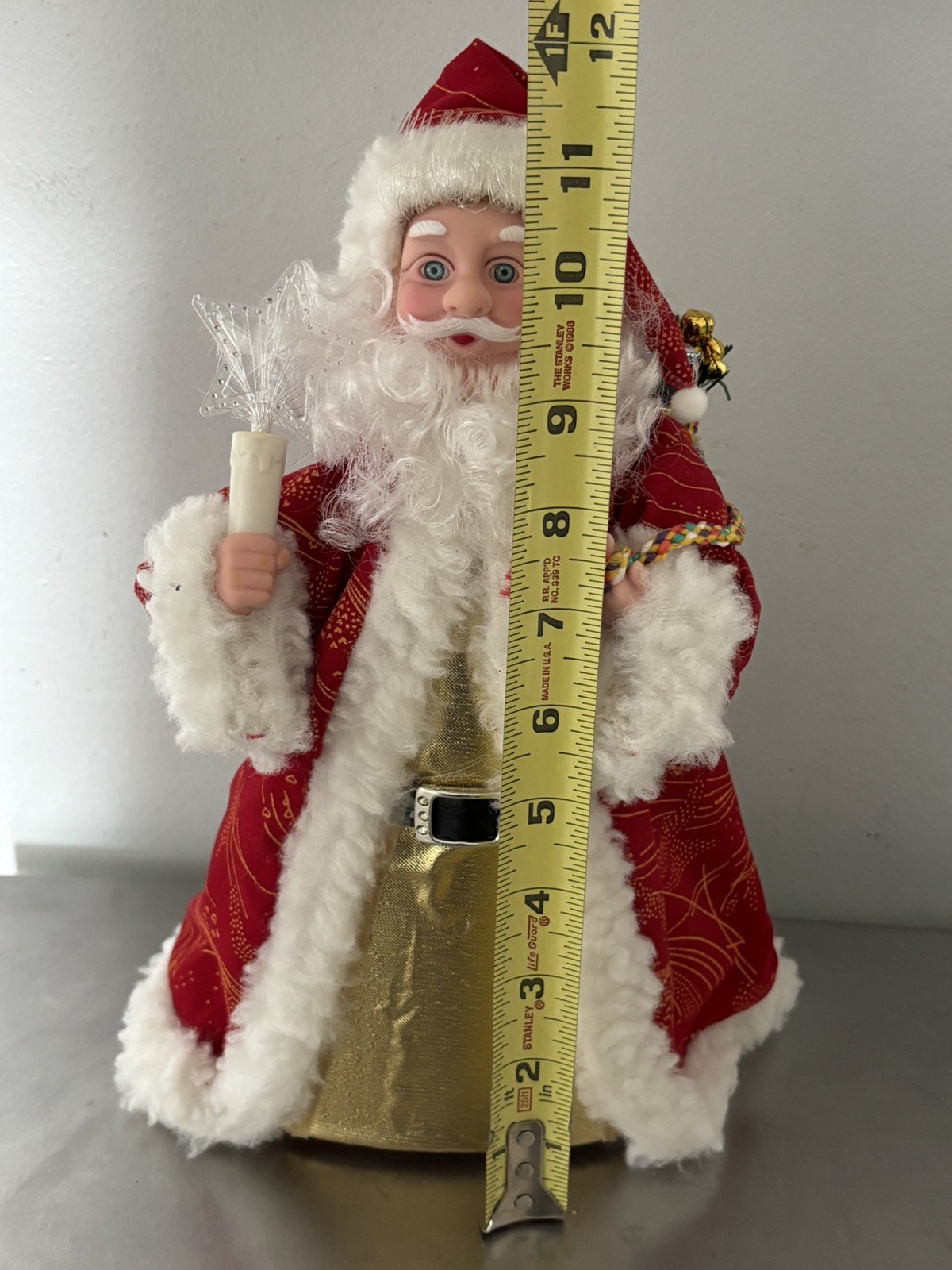 Fiberoptic Color-changing 12″ Santa Table Topper with Star Wand TESTED WORKS