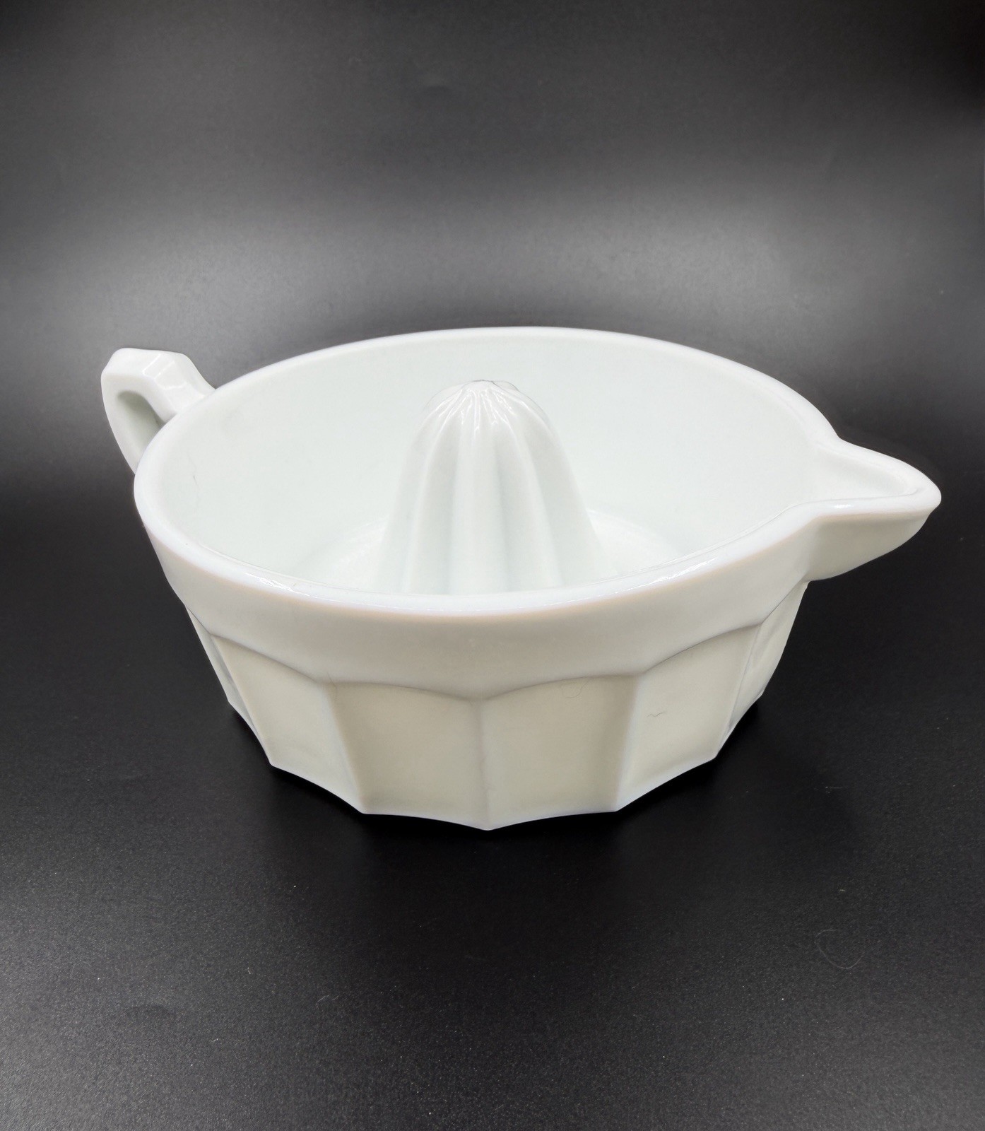Mosser White Milk Glass Juice Reamer – Citrus Squeezer, Collectible