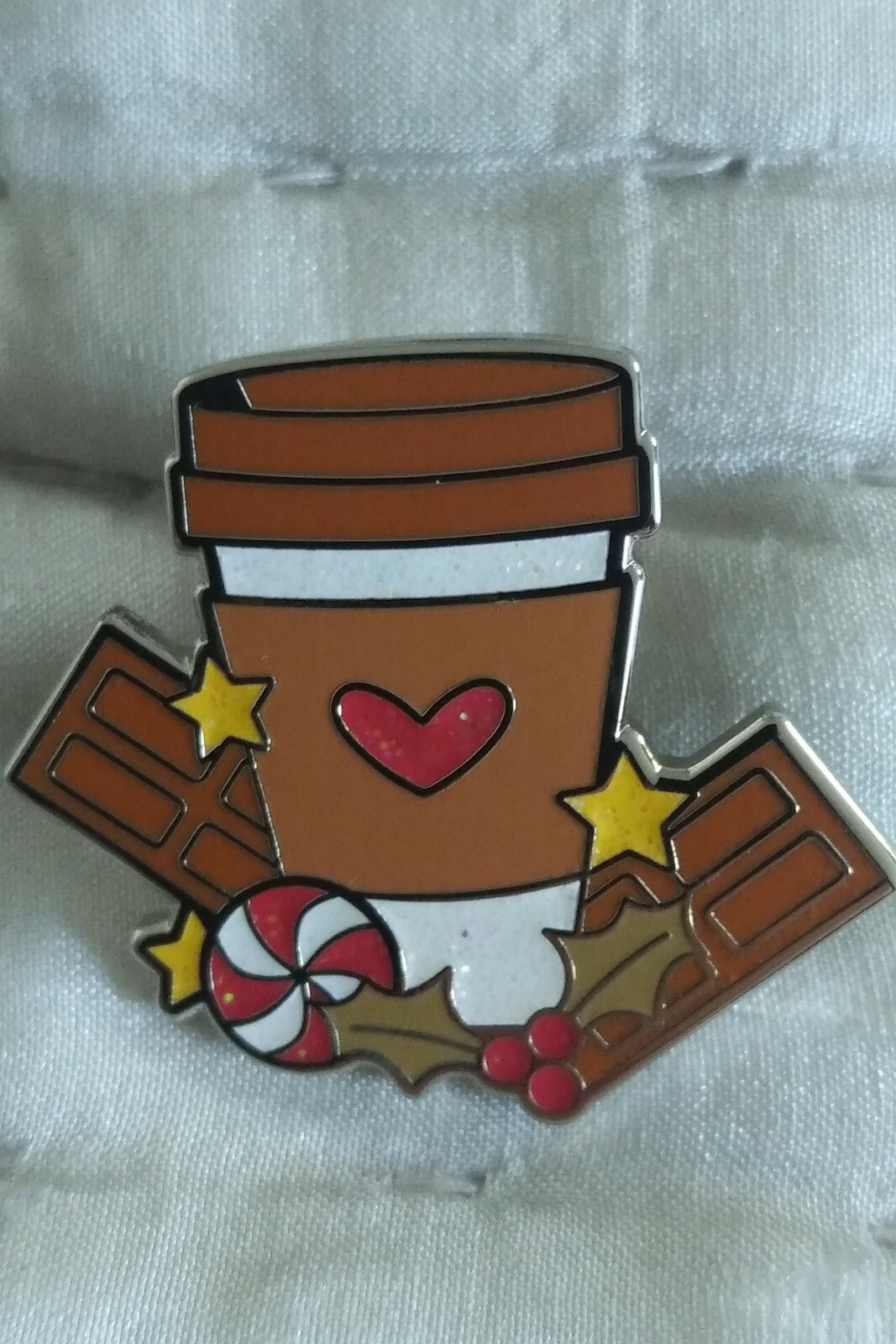 NEW Mocha Coffee Christmas Theme Hard Enamel Pin Badge