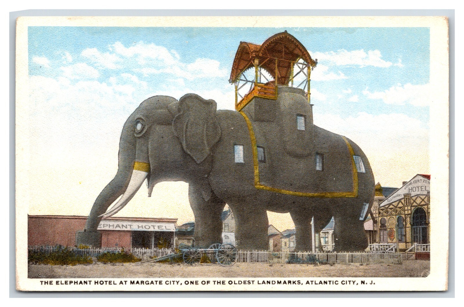 Elephant Hotel Margate City Atlantic City New Jersey NJ UNP WB Postcard V11