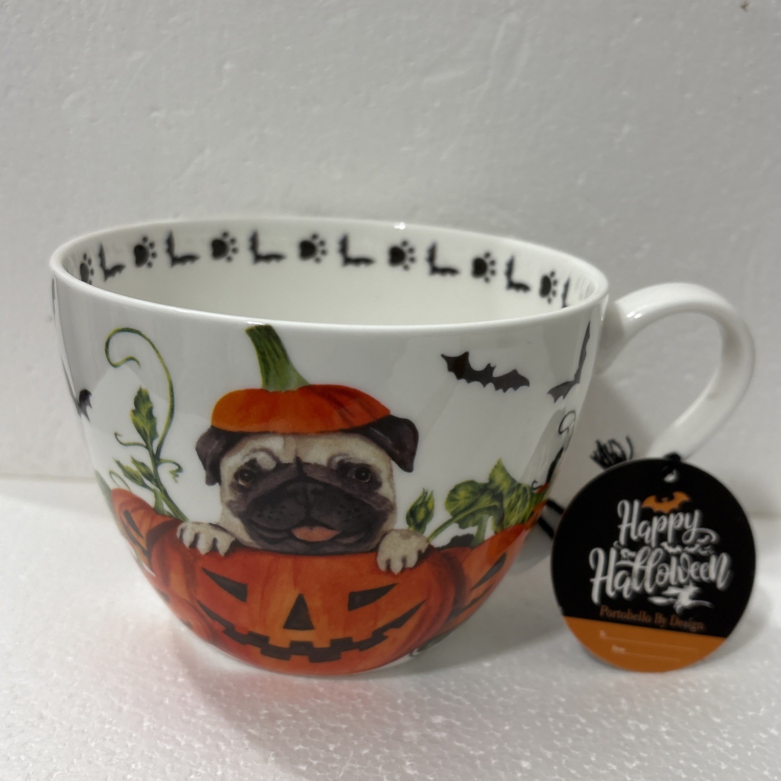 Portobello by Design Pumpkin Pug Dog Halloween Mug Coffee Tea Cup China