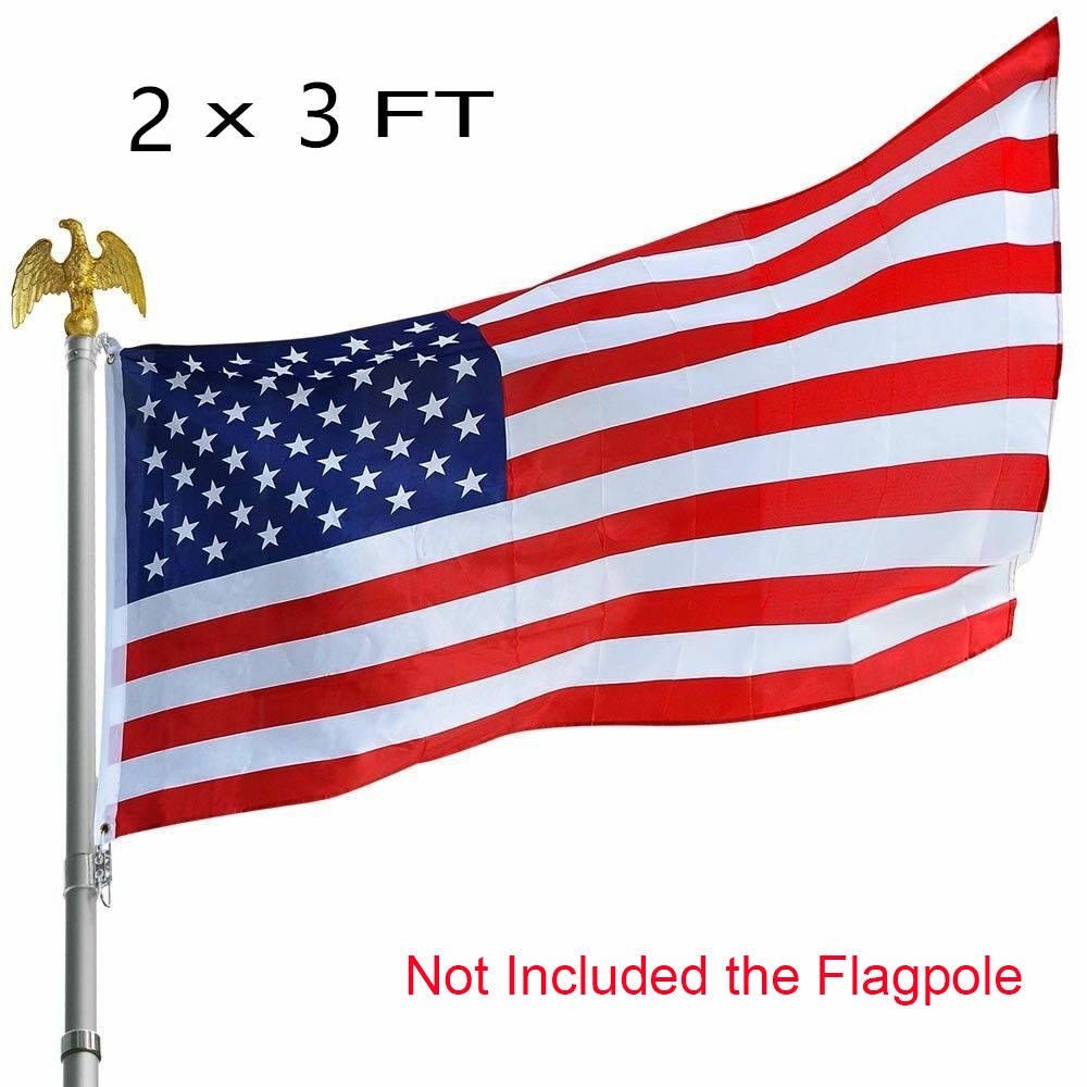 2’x3′ FT American Flag Polyester Stripes Stars US U.S.A Flag With Brass Grommets