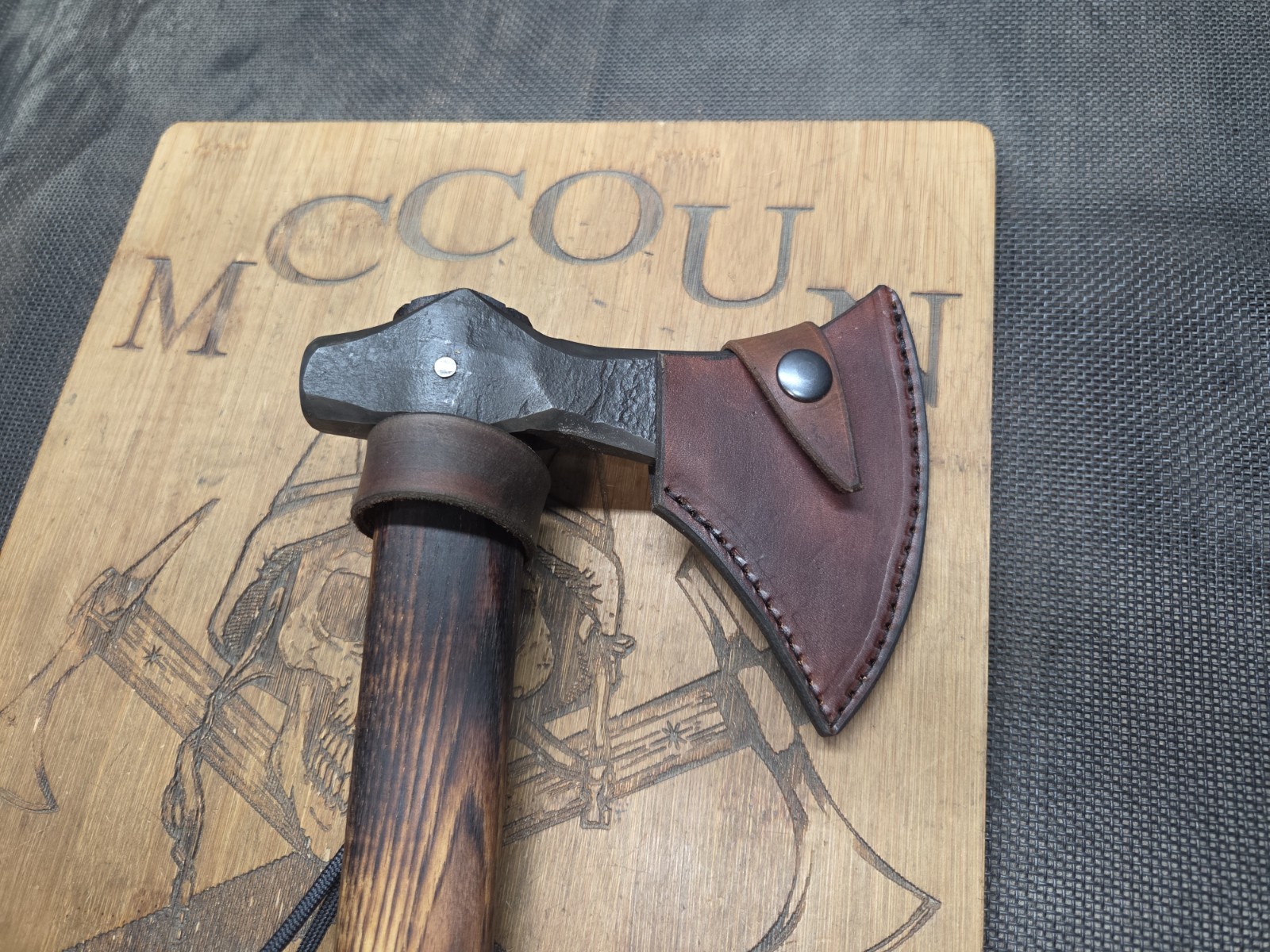 THROWING TOMAHAWK BY MARK MCCOUN 14″ THROWING POLL AXE MADE IN THE USA