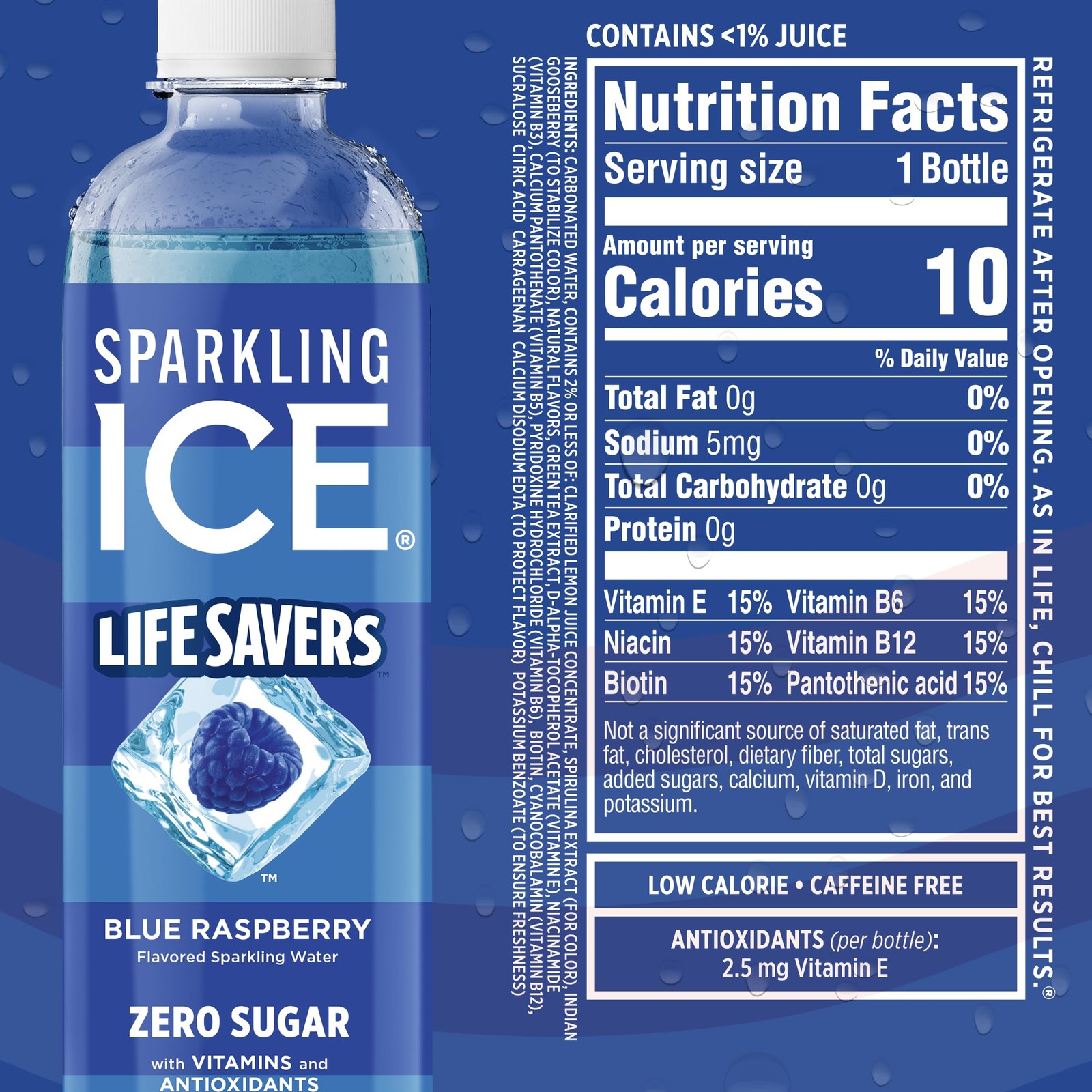 Sparkling Ice® LIFE SAVERS™ Red, White and Blue Variety 17 Fl Oz (Pack of 12)