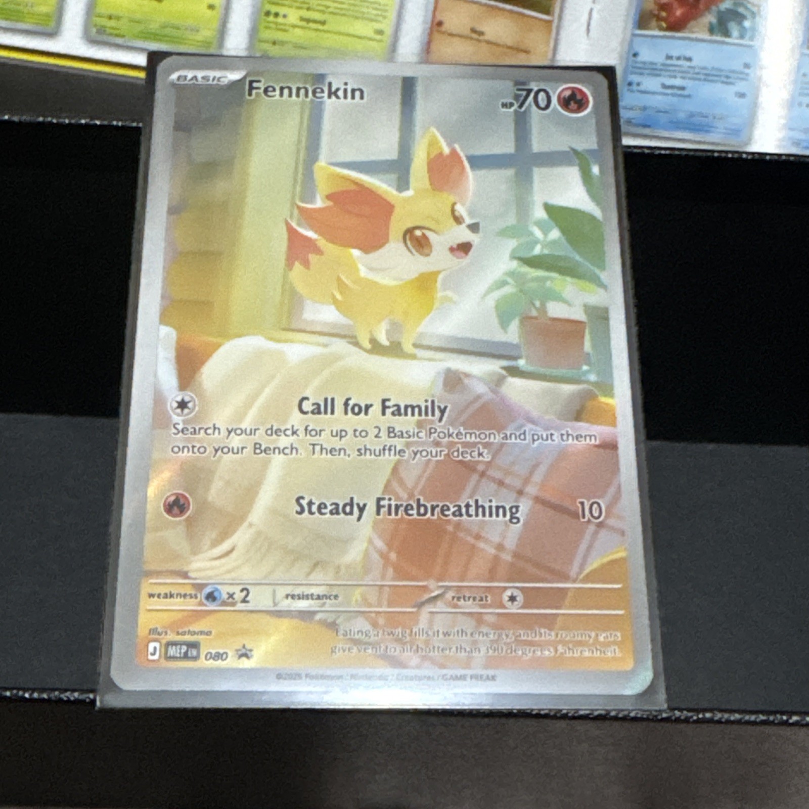 Fennekin 080 – NM condition – Pokémon Mega Evolution Black Star Promo Holo Card