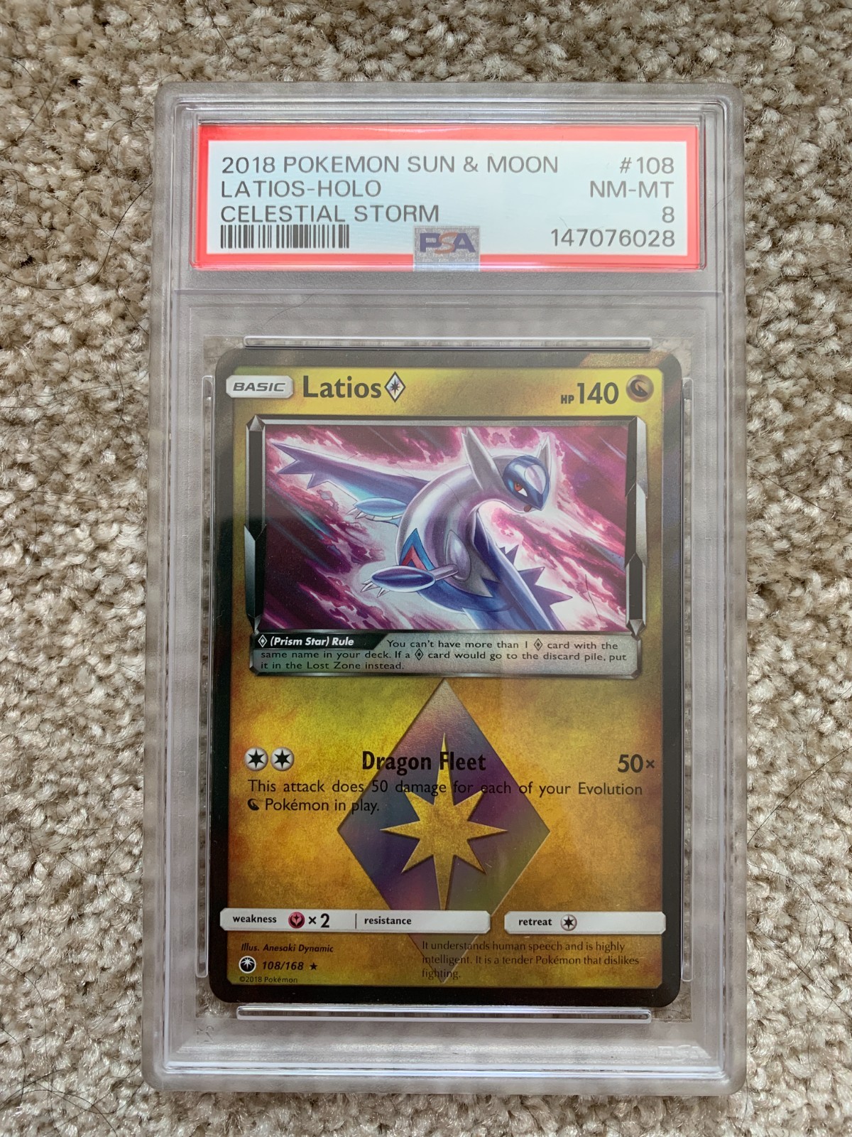 Pokemon – PSA 8 – Latios 108/168 Rare Prism Star Celestial Storm Holo Rare