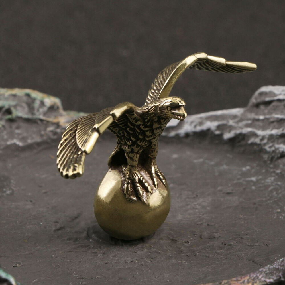 Solid Brass Eagle Figurine Small Statue Home Ornaments Animal Figurines Gift E