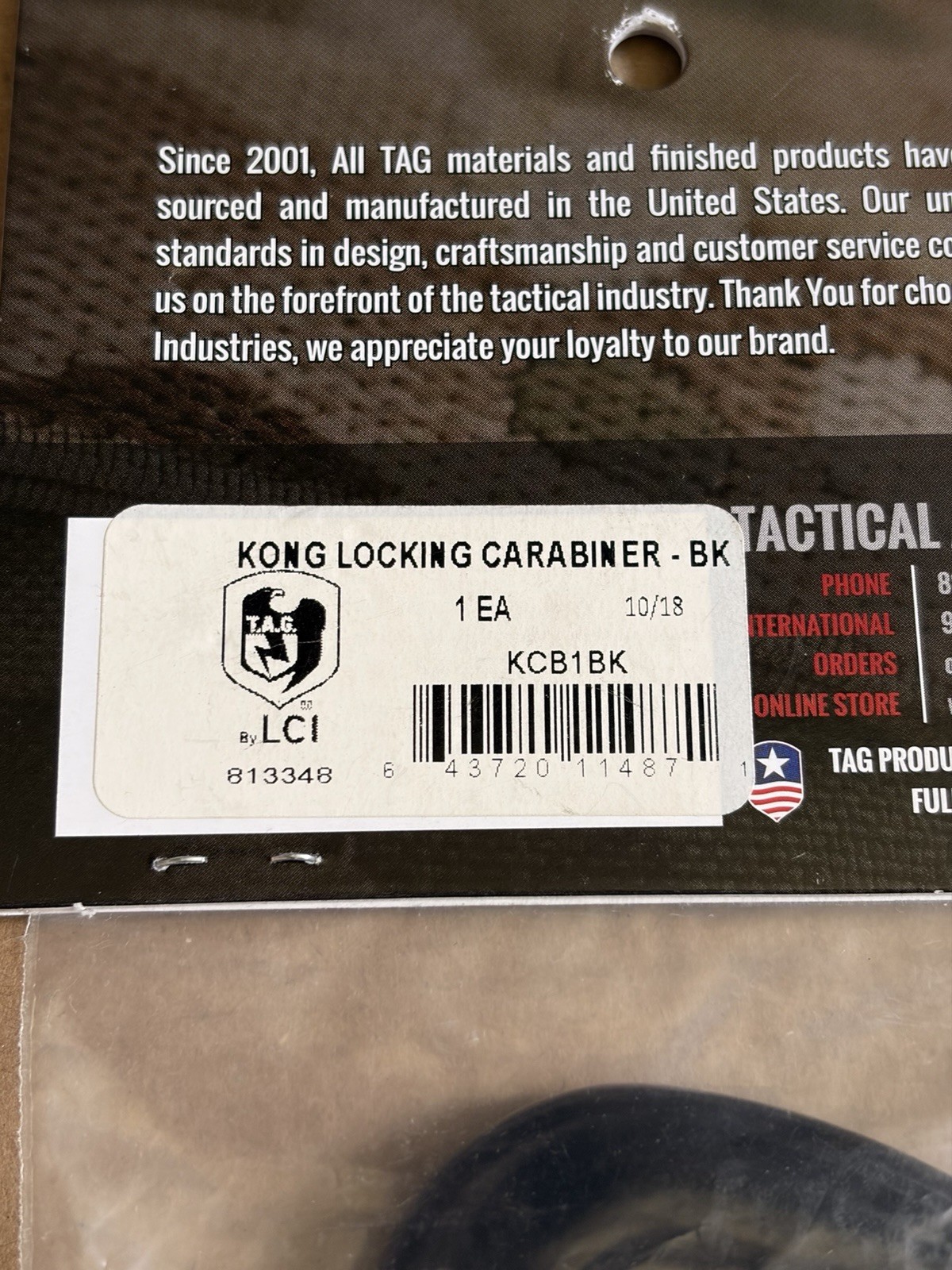 Tactical Assault Gear TAG QR Personal Retention Lanyard FROG Clamp & Carabiner