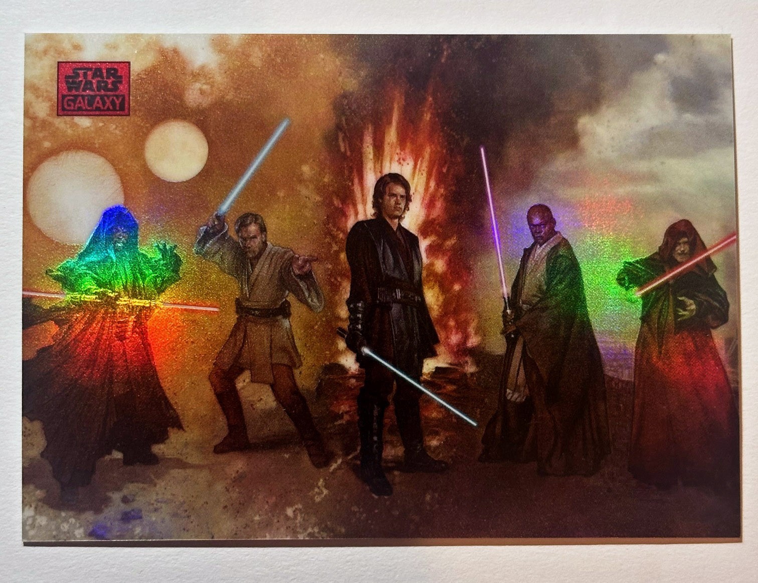 2025 Star Wars Galaxy Chrome #68 Fall of the Jedi Red Refractor Omega 5/5