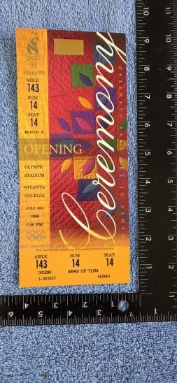RARE UNUSED 1996 ATLANTA OLYMPICS / OLYMPIC GAMES OPENING CEREMONY TICKET !!!!!!