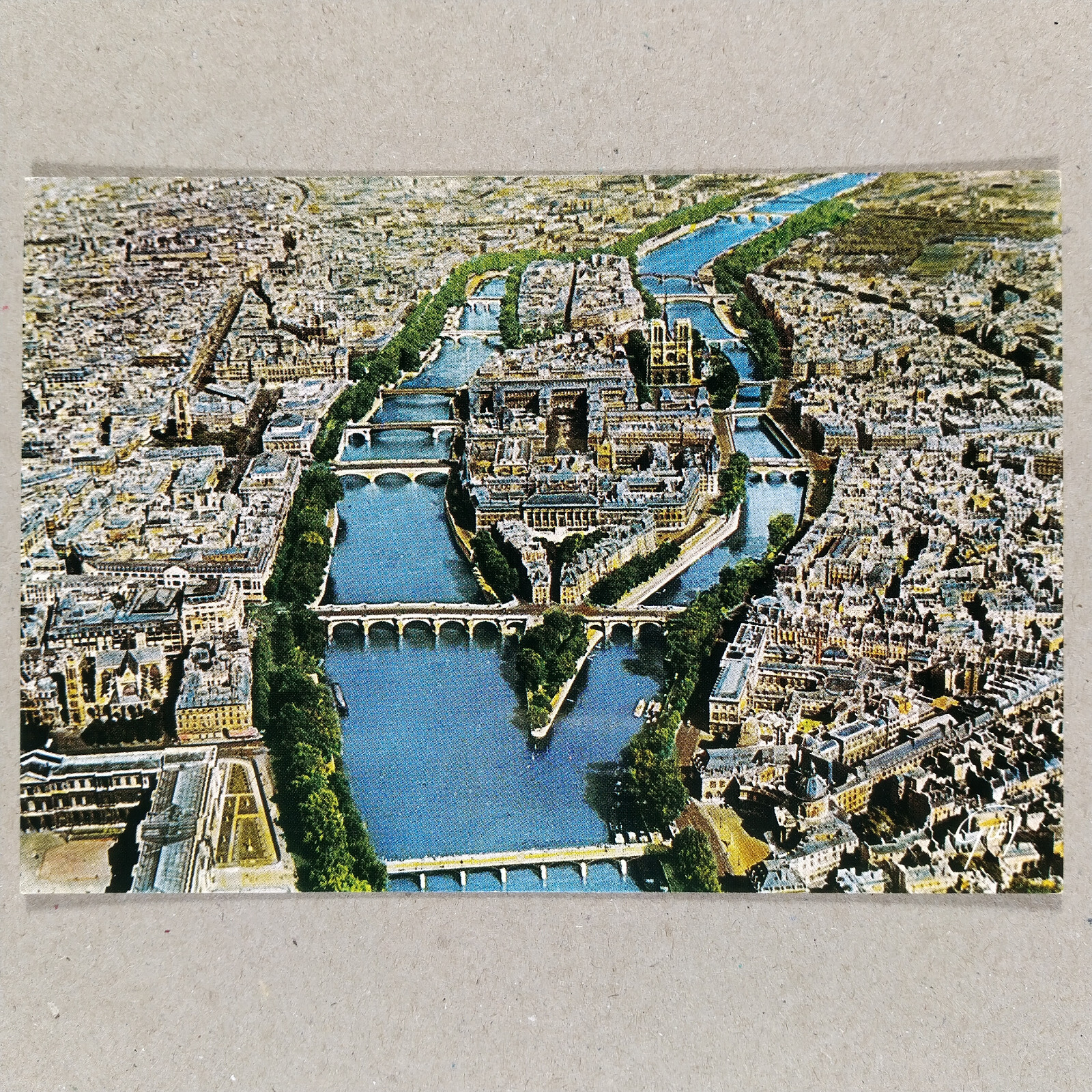 France Vintage Postcard, Paris, Aerial, Île de la Cité, Seine, Architecture. A08