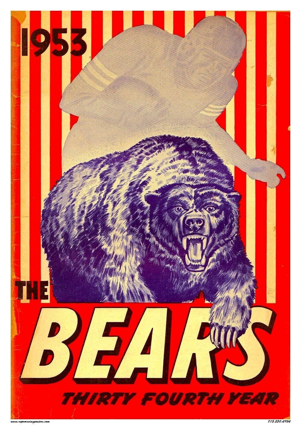 Fridge/Locker /Tool Box Magnet – Chicago Bears 1953