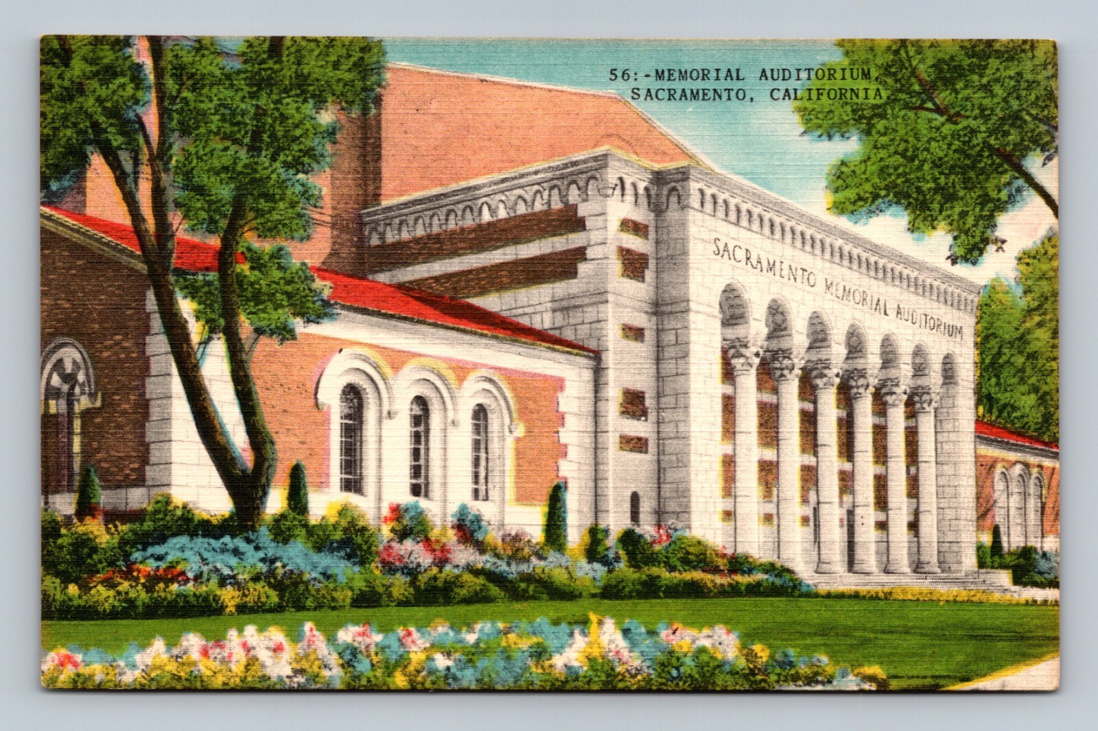 Sacramento Memorial Auditorium CA California Postcard