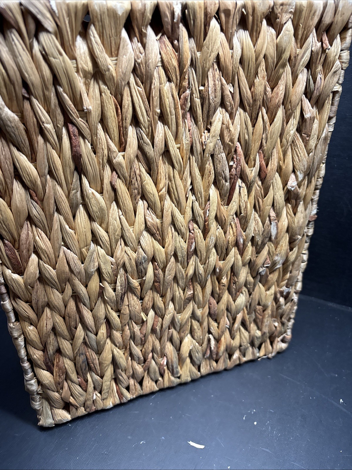 Water Hyacinth Woven Basket with Dividers And A Removable Bamboo Lid.